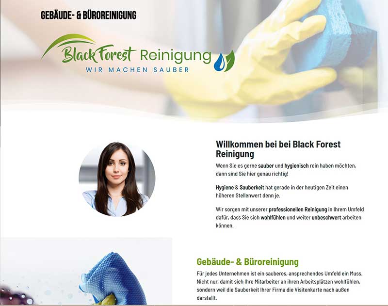 Kundenwebsite Black Forest Reinigung